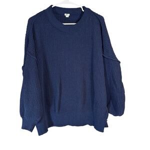 Aerie Navy Blue Oversized Knit Sweater Size M